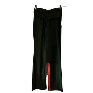 Mondor Size S Green & Orange Stretch Knit Pants with Tie Belt NWT Yoga Athletic
